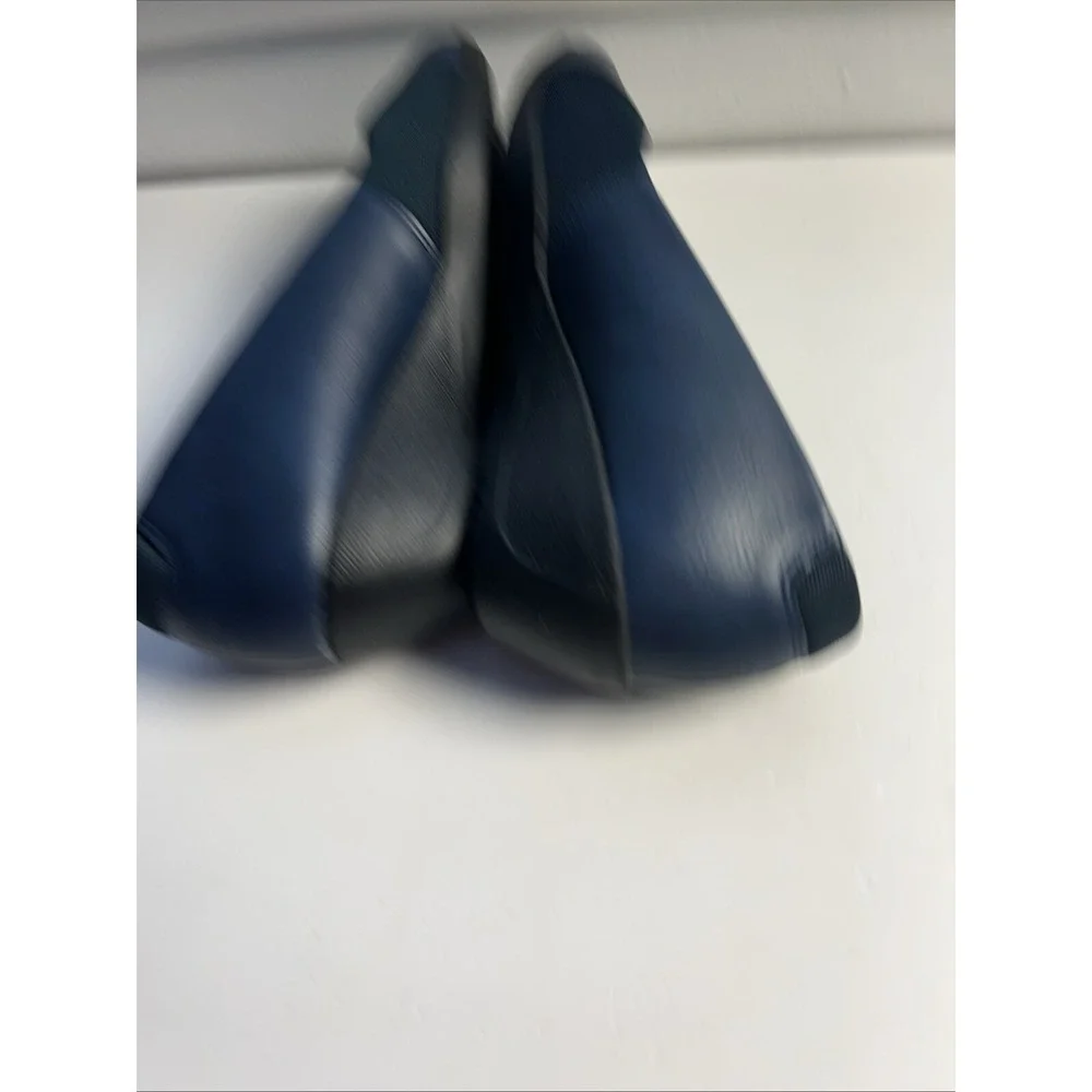 Annie Comfort Hattie‎ Gel Tech Blue  Size 8.5 Low Black Wedge Slip On Shoes